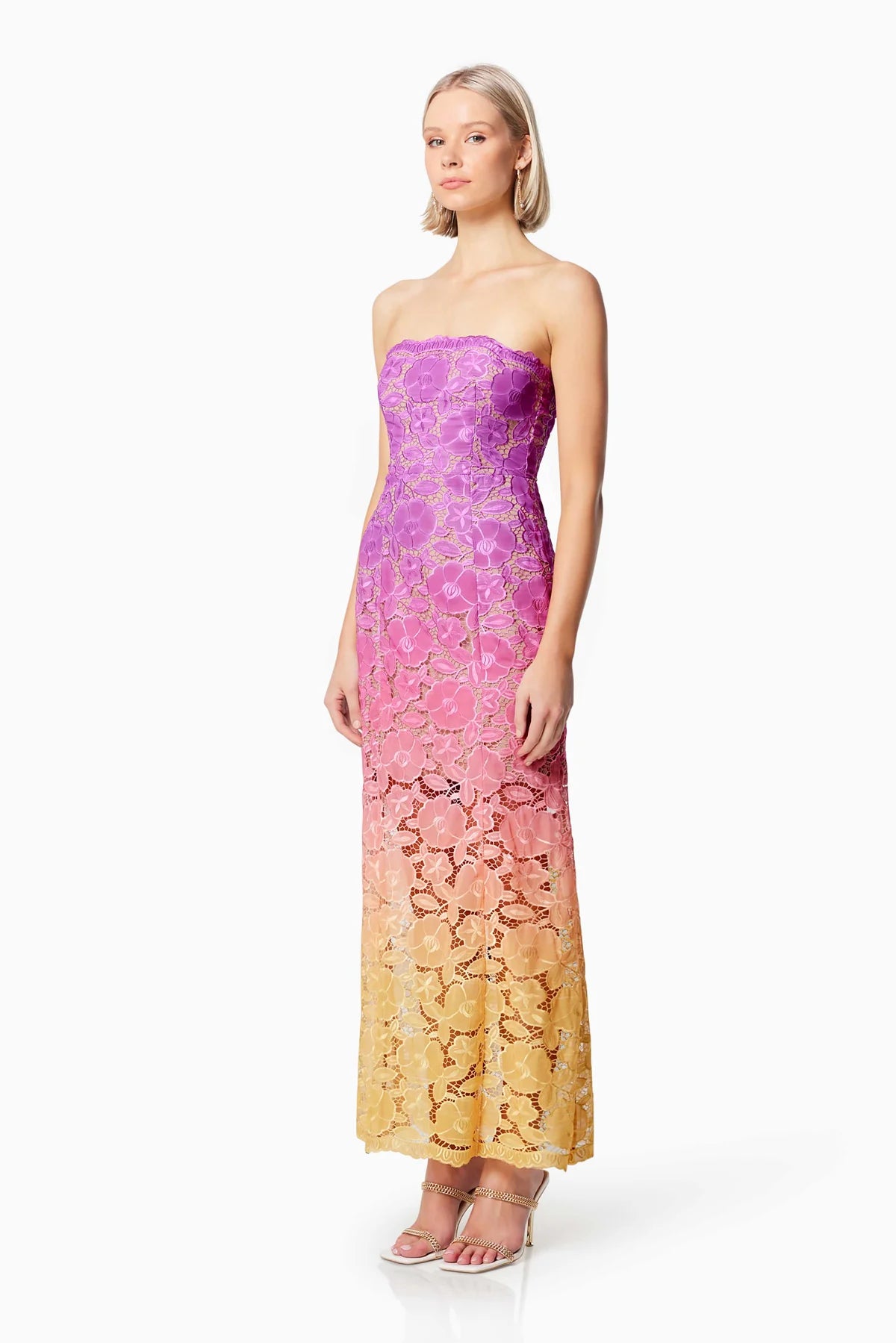 Elliatt - Mesmerizing Ombre Lace Maxi Dress