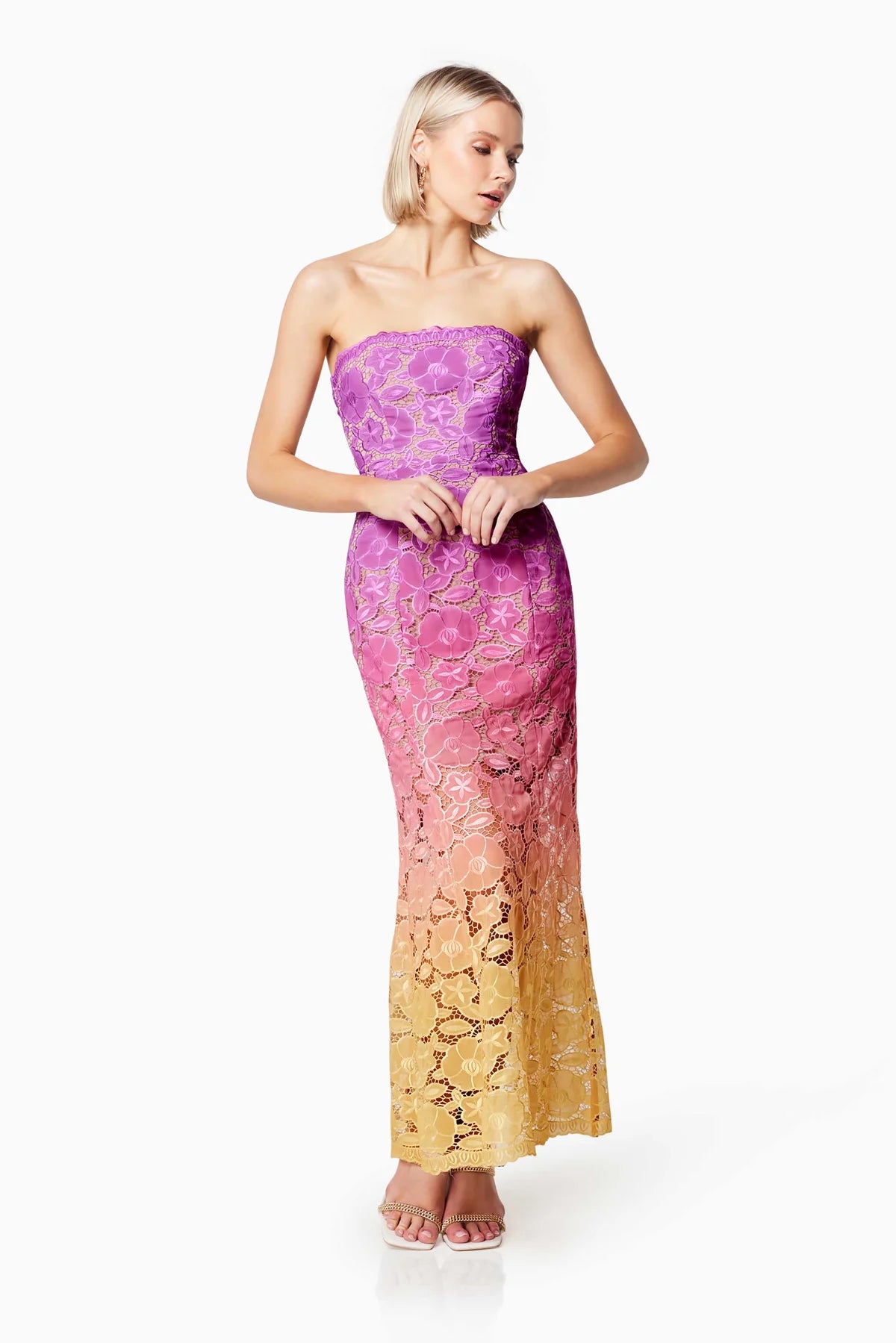 Elliatt - Mesmerizing Ombre Lace Maxi Dress