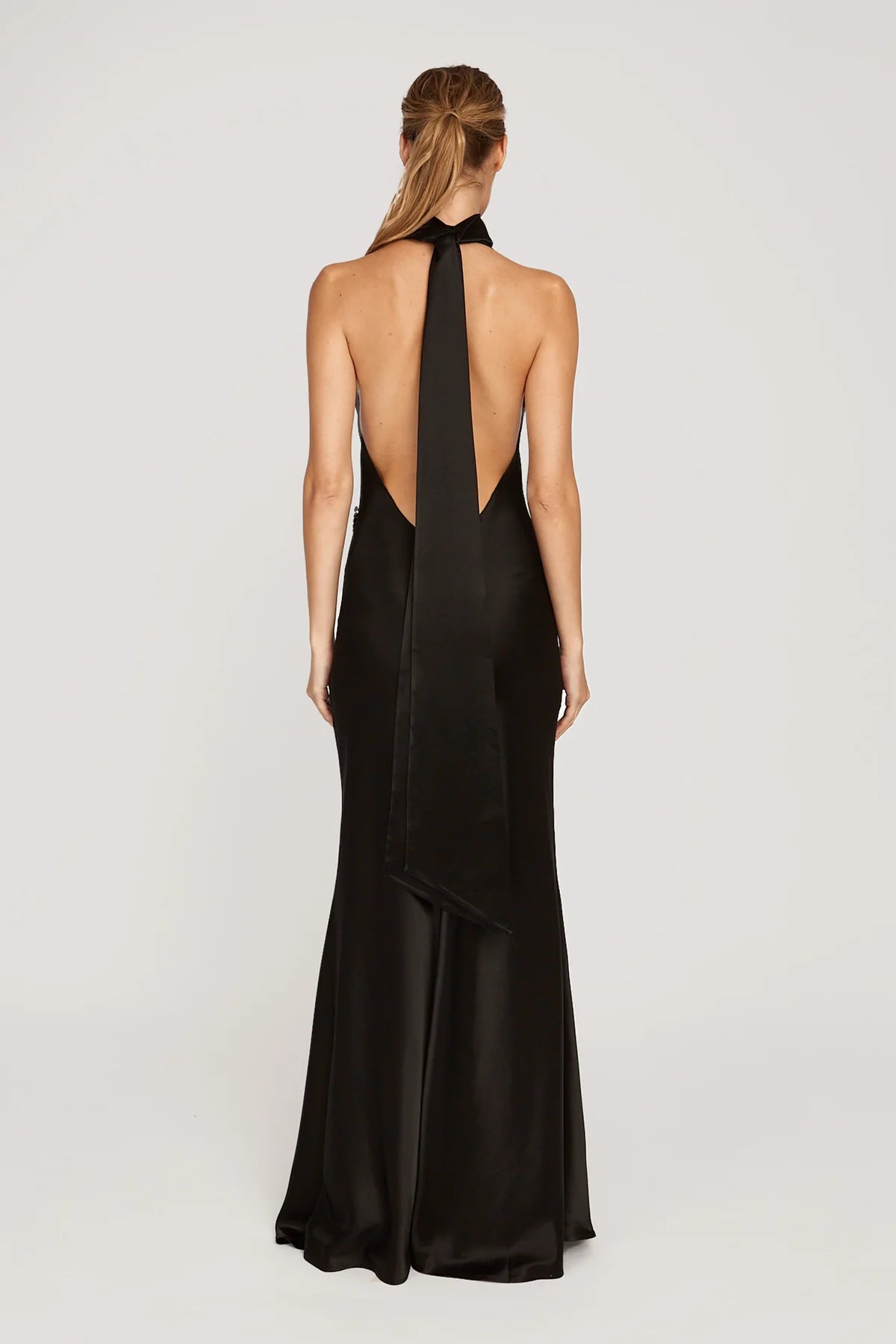 Sau Lee - Penelope Satin Gown (Black)